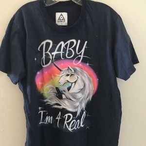 Unif Baby I’m 4 real unicorn tee shirt